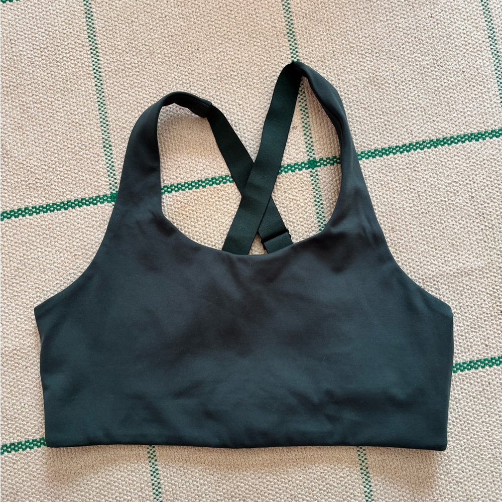 Girlfriend Collective Green Cross-Back Sports Bra